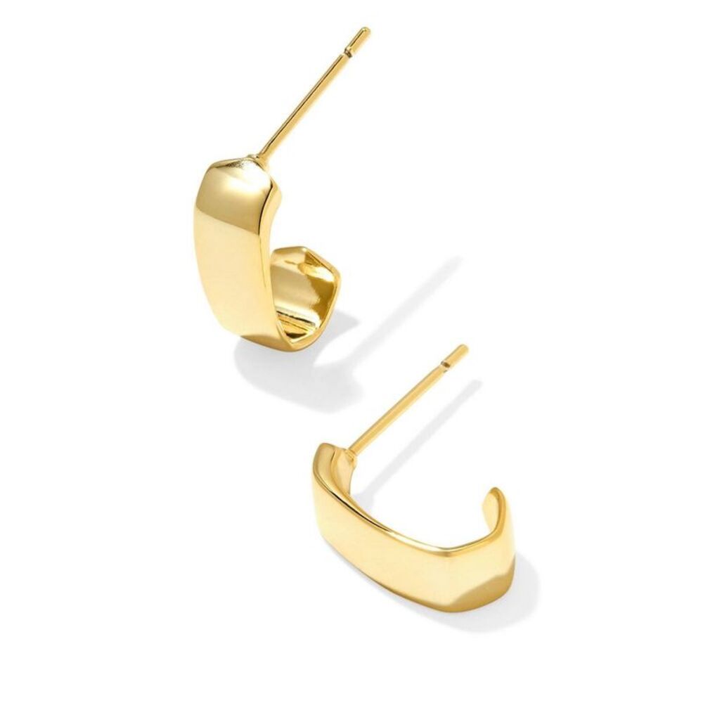 Traci 14K Gold Over Brass Lightweight Post-Closure Huggie Hoop Earrings